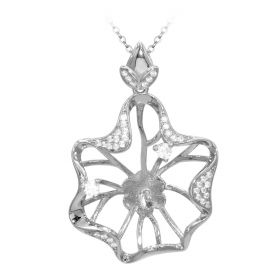 Girls Bloom Flower Cage Pendant for Jewelry Making and Crafting 925 Sterling Silver