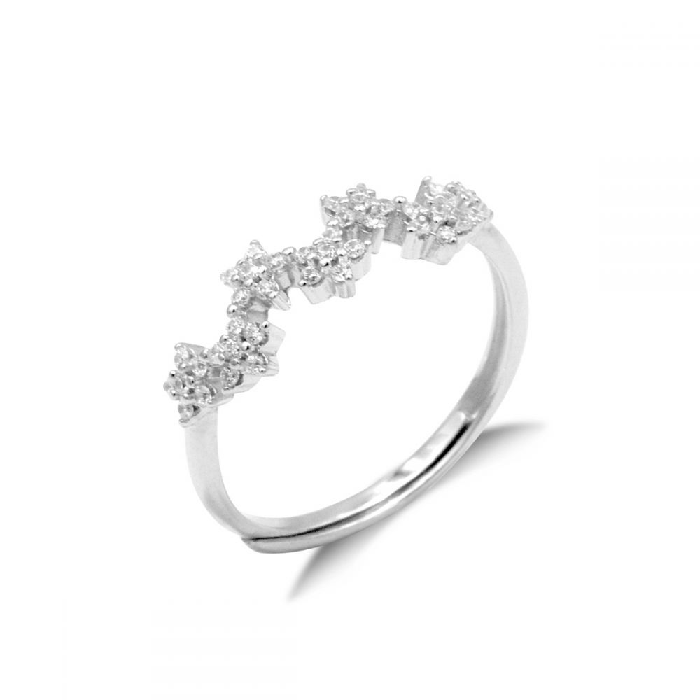 Simple Style 925 Sterling Silver Adjustable Rings Women Girls