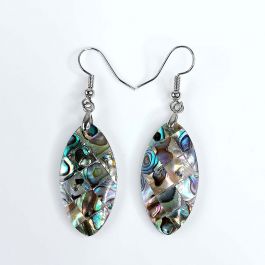 Natural Abalone Paua Shell Inlay Mosaic Dangle Earrings