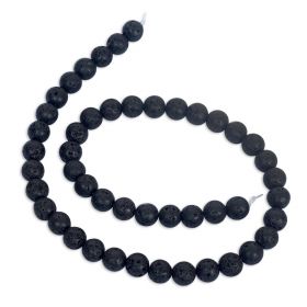 Natural Black White Lava Volcanic Stone Beads Round Rock Lava Loose Spacer  Bead For Jewelry Making DIY Bracelet 4-12mm Wholesale