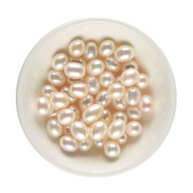 Certified ZZDIY079 Pearl Freshwater Rice Shaped Semi-Finished